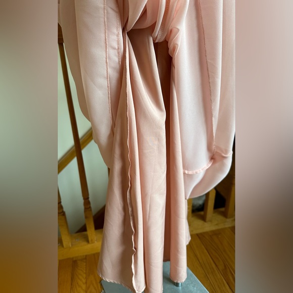 Clothes Mentor No Tag Peach Satin Sheer Wrap Look NWT. Sz XL Pleated In Front. - Picture 8 of 14